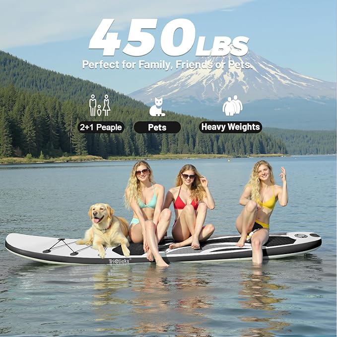 10' Inflatable Stand Up Paddle Board, Ultra-Light Wide Yoga Board for All Skill Levels with Premium SUP Paddleboard Accessories, 84L Waterproof Bag, Non-Slip Comfort Deck for Youth & Adults-StrideForce Fitness