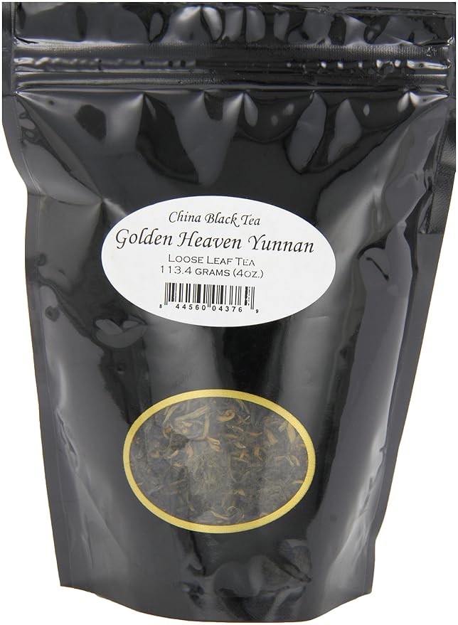 English Tea Store Golden Heaven Yunnan China Black Tea Pouches - 4oz | Loose Leaf Black Tea from Yunnan Province | Malty Smooth Flavor | Premium Chinese Tea | Hot or Iced Brewing-StrideForce Fitness
