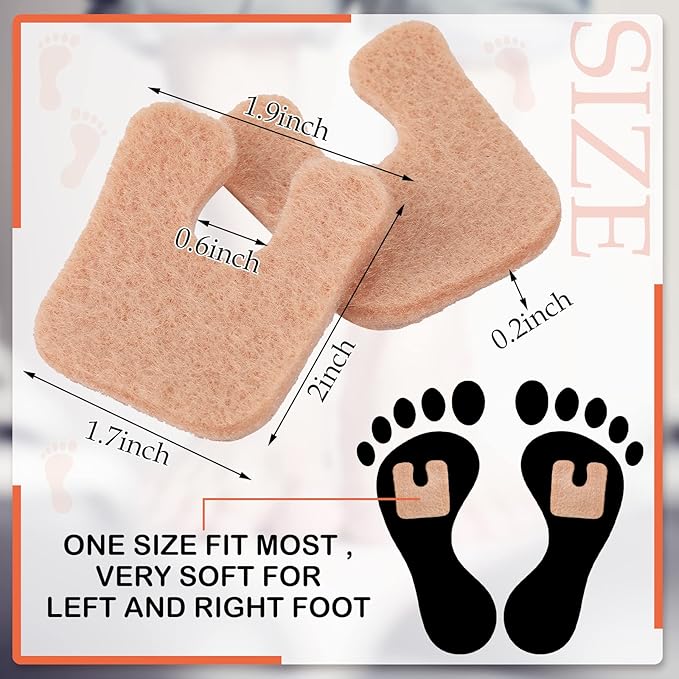 Boao 30 Pcs Callus Pads 1/4" Thick U Shaped Metatarsal Corn Pads Felt Callus Cushions Adhesive Corn Protectors for Men Women Feet Toes Pain Relief Blister Prevention-StrideForce Fitness