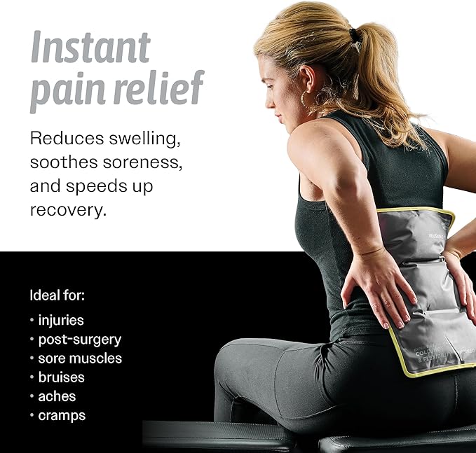 Hot & Cold Reusable Gel Packs (Large, 2 Pack) Flexible Soft Compress - Ice & Heat Therapy for Injuries, Back, Shoulder, Hip, Knee, Joint Pain, Swelling, Bruises, Post Surgery - Sport Temp-StrideForce Fitness