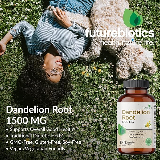 Futurebiotics Dandelion Root 1500 MG per Serving Traditional Diuretic Herb, Non-GMO, 120 Vegetarian Capsules-StrideForce Fitness