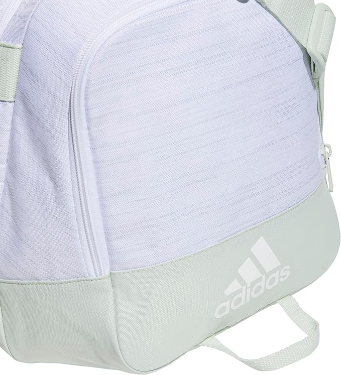 adidas Unisex Defender 4.0 Gym Duffel Bag for Men and Women, Two Tone White-Clear Onix/Linen Green, Small (38L)-StrideForce Fitness