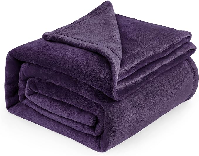 Bedsure Fleece Blankets Queen Size Purple - Bed Blanket Soft Lightweight Plush Fuzzy Cozy Luxury Microfiber, 90x90 inches-StrideForce Fitness