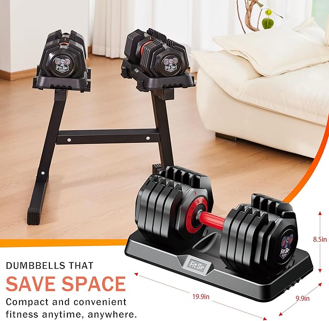 Adjustable Dumbbell Set 25/55/90LBS,10 in 1 Free Weights Dumbbell with Anti-Slip Texture Handle,1 Sec Speed Adjustment Men/Women Gym and Home Strength Training Equipment.-StrideForce Fitness