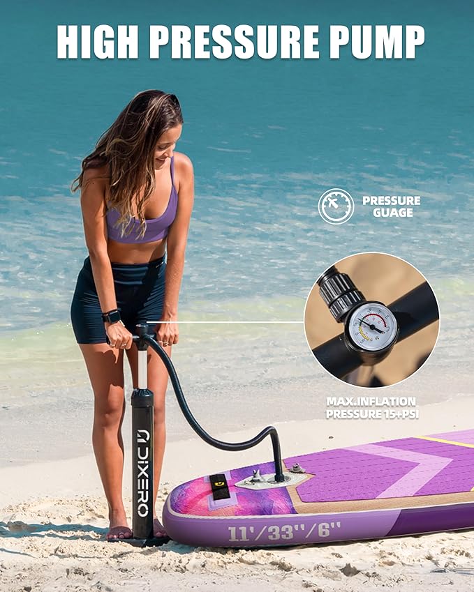Inflatable Stand Up Paddle Board with SUP Accessories, Anti-Slip EVA Deck, 11'*33" Inflatable Paddle Boards for Adults & Youth of All Skill Levels-StrideForce Fitness