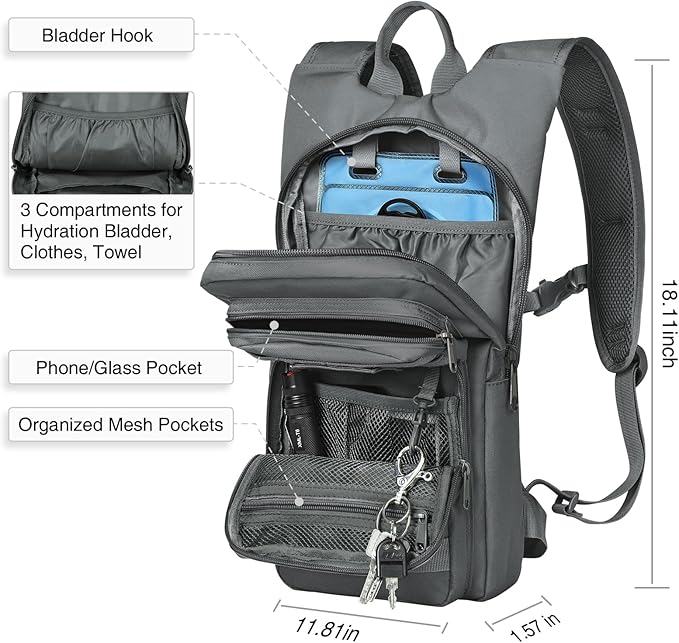 NOOLA Hydration Backpack with 3L TPU Water Bladder, Tactical Molle Water Backpack for Men Women, Hydration Pack for Hiking, Biking, Running and Climbing-StrideForce Fitness