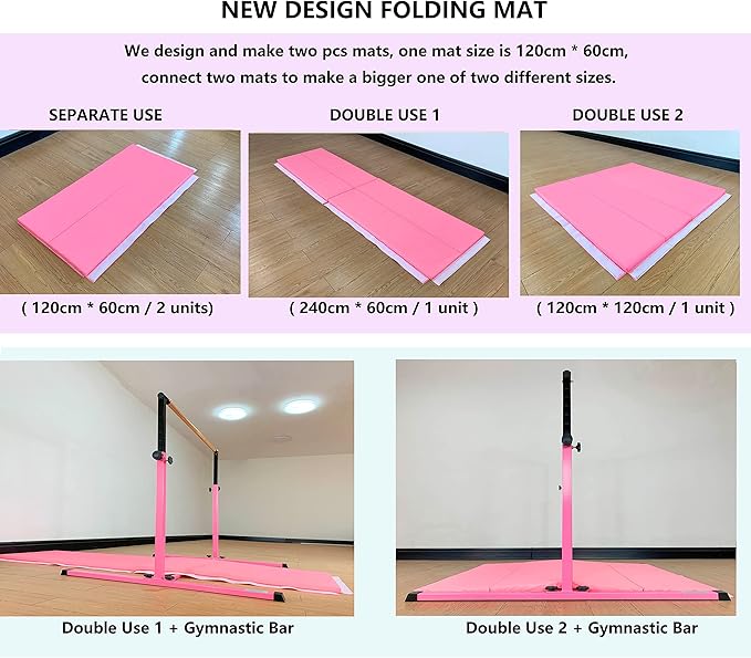 4FT/5FT Gymnastic Bar Set Gymnastics Horizontal Bar Gymnastics Kip Bar for Kids Home Use-StrideForce Fitness
