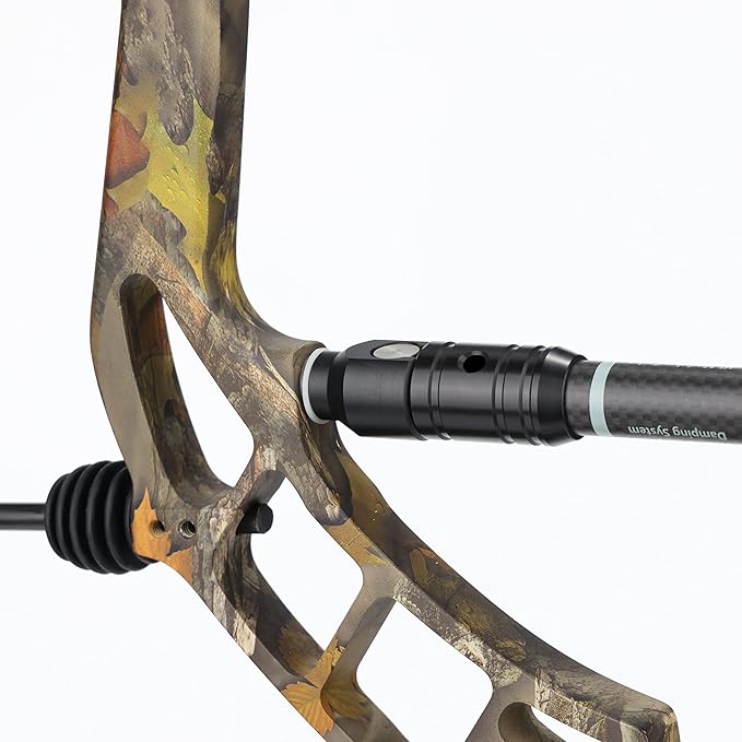 SUNYA Archery Bow Stabilizer for Compound Bow, Carbon Fiber Body Flexible Core, Damping System and Weights Kit, 8",10",12" 15" in Expedition Series-StrideForce Fitness