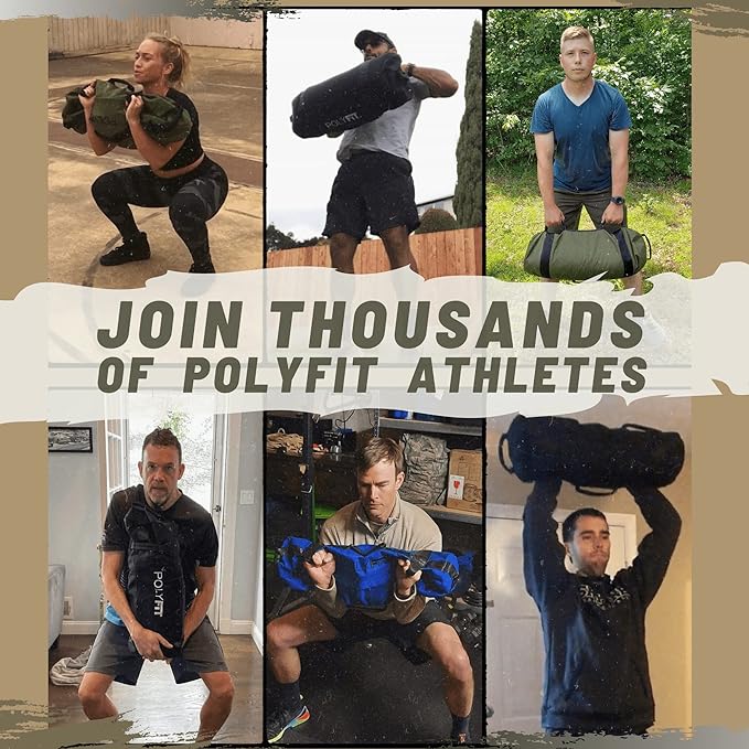 Polyfit Classic Sandbag - Heavy Duty Workout Sandbag for Fitness with 8 Gripping Handles for Sand Bag Weight Training - Multiple Colors & Sizes-StrideForce Fitness