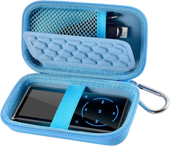 MP3 & MP4 Player Case for SOULCKER/G.G.Martinsen/Grtdhx/iPod Nano/Sandisk Music Player/Sony NW-A45 and Other Music Players with Bluetooth. Fit for Earbuds, USB Cable, Memory Card - Blue-StrideForce Fitness
