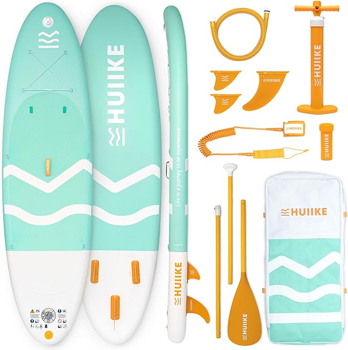 Inflatable Paddle Board for Adults with Accessories Included, Oar, Fins, Pump. Stand Up Paddleboard Great Stability and Resistance. 10’ x 33" x 5.9", Maximum Load 286 lb-StrideForce Fitness