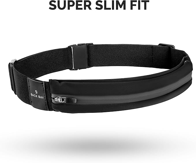 Back Bay Slim Running Belt for Women & Men [Fits ALL Phones], Runners Fanny Pack for Men, Money Belt, Running Gear Gift, Waist Bag Workout Gear, iPhone Runner's Phone Holder Waist Pack-StrideForce Fitness