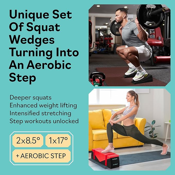 Squat Wedge - Squat Wedge Block 520 LBS Weight Capacity - Slant Board for Calf Stretching - Calf Stretcher Slant Board - yoga blocks-StrideForce Fitness