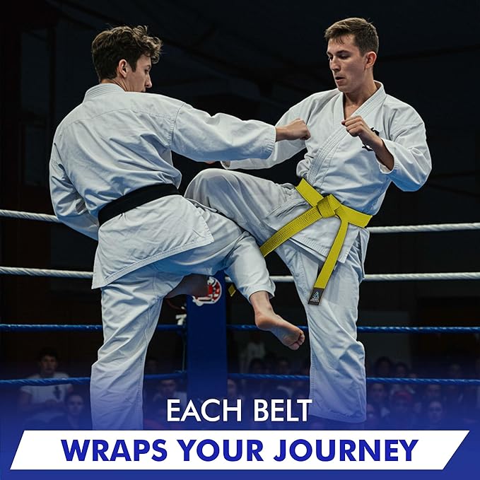 BJJ Belt for Men & Women Brazilian Jiu Jitsu Belt with Ranking Stripes Sleeve Bar Kids Jiu Jitsu Gi Belt-StrideForce Fitness