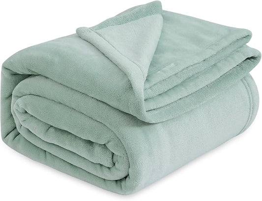 Bedsure Sage Green Fleece Blanket King Size - 280GSM Soft Lightweight Plush Cozy Blankets for Bed, Sofa, Couch, Travel, Camping-StrideForce Fitness