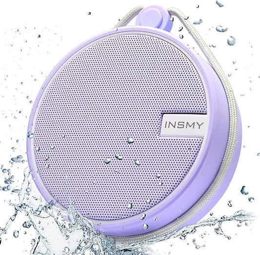 INSMY C12 IPX7 Waterproof Shower Bluetooth Speaker, Portable Small Speaker, Speakers Bluetooth Wireless Loud Clear Sound Support TF Card Suction Cup for Kayak Canoe Beach Gift (Purple)-StrideForce Fitness