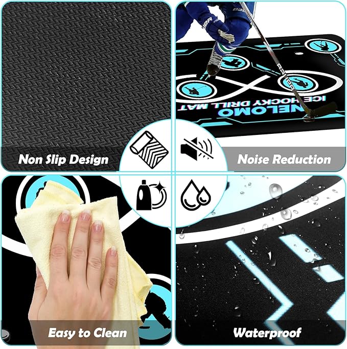 Ice Hockey Training Mat Ice Hockey Training Equipment Large Drill Mat 160CM X 120CM Rubber Ice Hockey Training Gadget for Ice Hockey Lovers-StrideForce Fitness