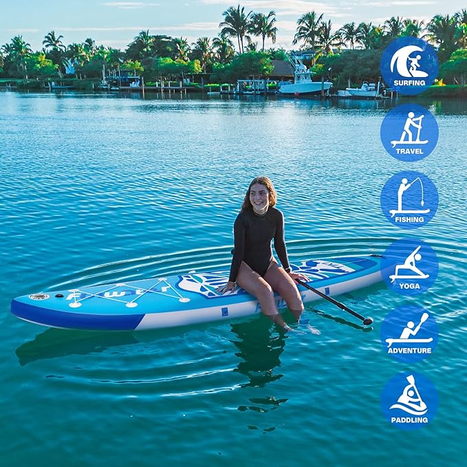 FunWater Inflatable Ultra-Light Stand Up Paddle Board for All Skill Levels with Premium SUP Paddleboard Accessories,Non-Slip Comfort Deck for Youth & Adults-StrideForce Fitness