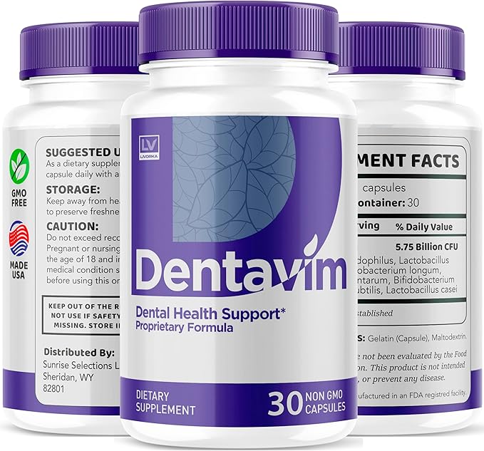 (3 Pack) Dentavim, Dentavim Capsules, Dentavim Advanced Formula Pills, Dentavim All Natural Vitamins for Oral Protection, Dentavim Reviews, 90 Capsules for 3 Months