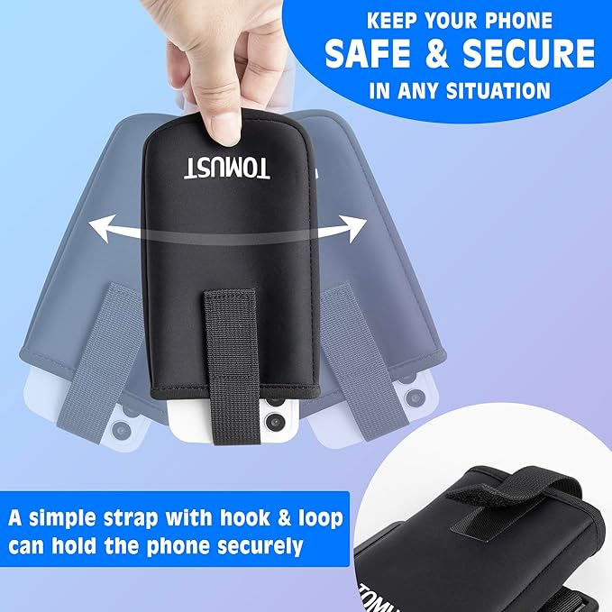 Phone Holder with Three Strap, Lightweight Arm Band with Reflective Logo, Elastic Armband Sleeve with Case Fits iPhone and Android, Use for Running, Hiking, Fitness and Workouts, Women/Men-StrideForce Fitness