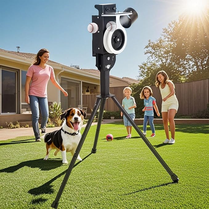 Lite 9” Baseball Pitching Machine - Adjustable Speed & Angle,45MPH Lightweight & Portable, Perfect for Hitting and Fielding Training-StrideForce Fitness