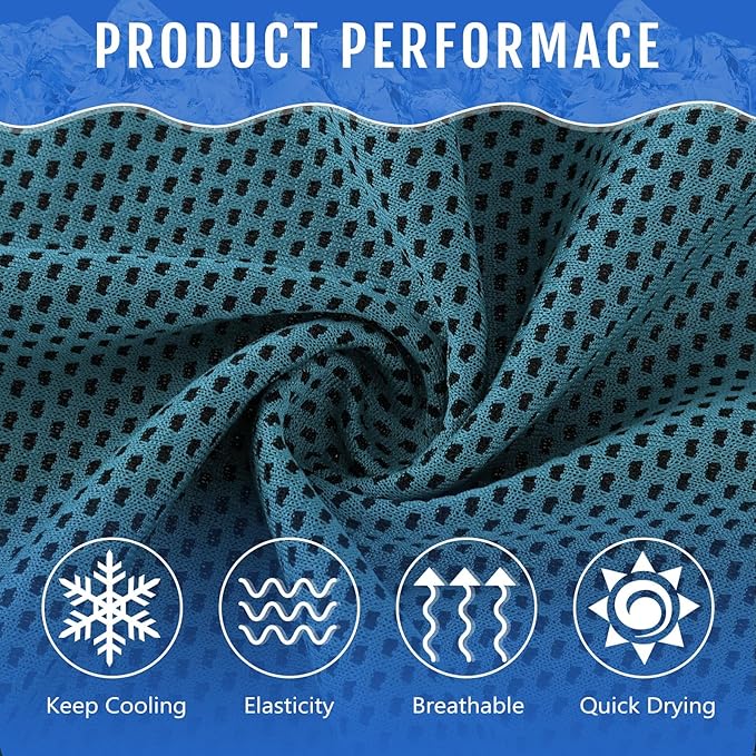Hosuly 30 Pack Cooling Towels, 40"x12" Ice Breathable Soft Chilly Sweat Rag Microfiber Workout Rags for Gym Cooling Towels for Neck and Face for Yoga Golf Sport Running-StrideForce Fitness