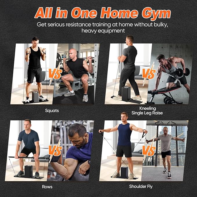 SR3 Pro Smart Home Gym Equipment,Portable Cable Machine for Home Workout ,Max 180lbs Resistance All-in-One Full Body Strength Trainer with Ambient Light-StrideForce Fitness