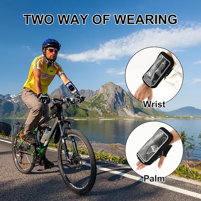 2 Pcs Phone Holder for Running Exercise Phones Armband Waterproof and Breathable Coin Purse Adjustable with Touch Screen Function Outdoor Cycling Use Suitable Sizes Under 6.8 Inches-StrideForce Fitness