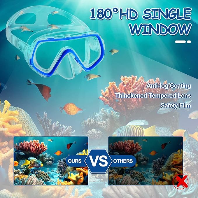 Hoolerry 4 Pcs Kids Nose Goggles Swim Goggles with Nose Cover for 3-8 Tempered Glass Snorkel Dive Mask Anti Fog with Elastic Strap No Leak Swimming Mask for Summer Diving Snorkeling-StrideForce Fitness