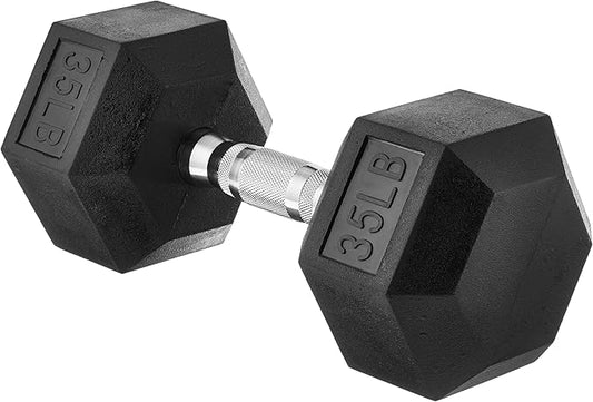 Amazon Basics Rubber Hex Dumbbell Hand Weight-StrideForce Fitness