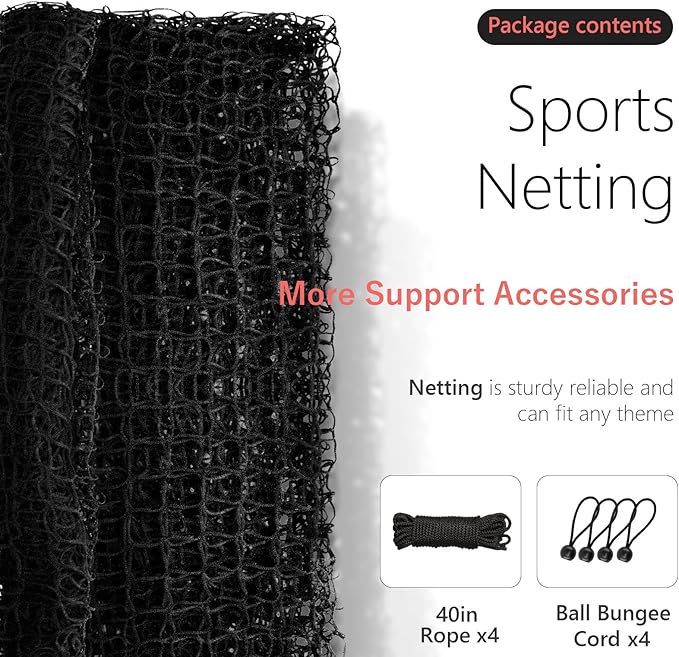Storgem Baseball Softball Backstop Nets, Sports Netting, Sports Barrier Netting, Heavy Duty Sports Nets Netting Knotless for Playing Field, Backyard or Garage-StrideForce Fitness