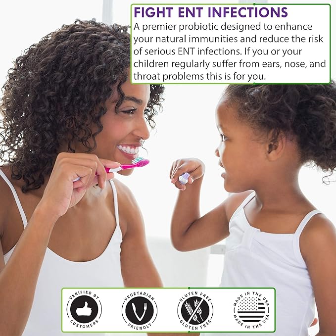 Oral Probiotic Supplement with BLIS K12 4 Billion CFU - Now Dairy Free 60 Day Supply Bottle for Bad Breath, Strep, Cavities, Gum Oral and Dental Health - Sugar Free - USA Made - 60 Count