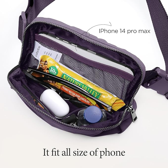 ODODOS Unisex Mini Belt Bag with Adjustable Strap Small Fanny Pack for Workout Running Traveling Hiking, Navy Cosmos-StrideForce Fitness