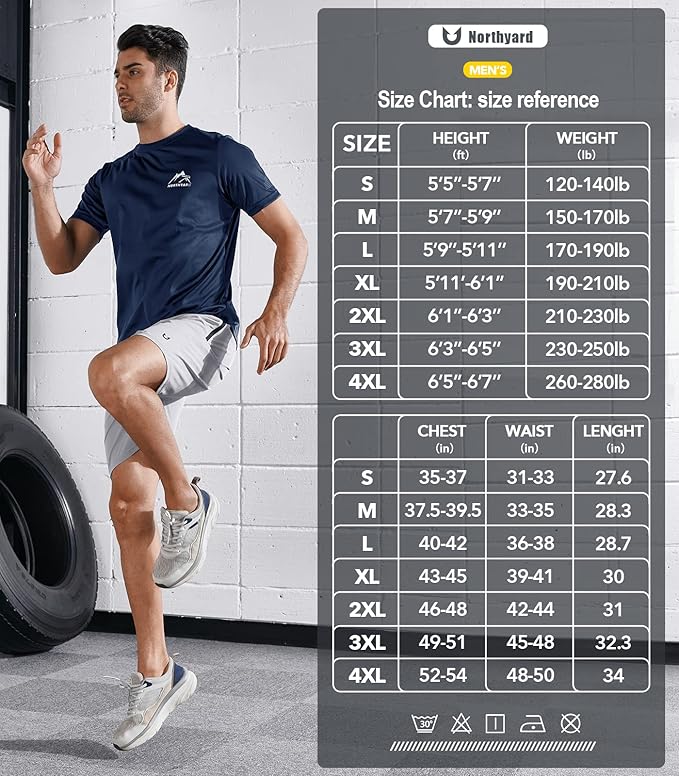 NORTHYARD Men's UPF 50+ Sun Protection Shirts Swim SPF UV Quick Dry Short Sleeve T-Shirts for Athletic Fishing Rash Guard-StrideForce Fitness