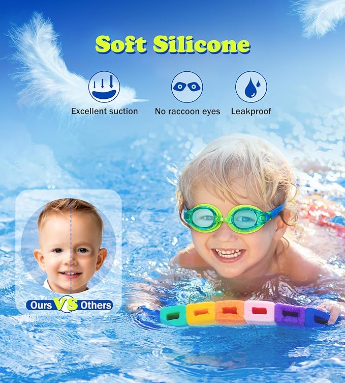 Aegend 2 Pack Kids Goggles, Swimming Goggles for Kids Age 4-16 Boys and Girls Youth, Anti-Fog Waterproof Anti-UV Pool Goggles-StrideForce Fitness