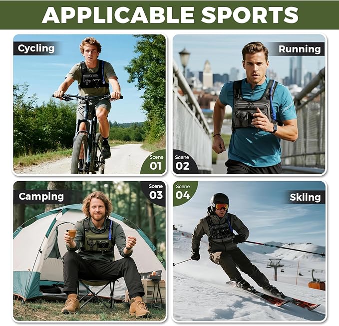 USA Original Patent Running Hydration Vest Backpack, Lightweight Chest Pack with 2.0L Water Bladder Bag Daypack for Hiking Running Cycling Race Marathon for Women Men-StrideForce Fitness