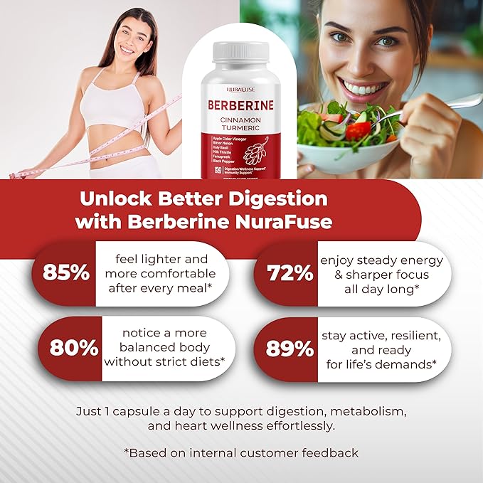 Berberine 14-in-1 Supplement with Ceylon Cinnamon Apple Cider Vinegar Turmeric Bitter Melon Holy Basil Milk Thistle Fenugreek Gymnema Banaba - Made in The USA-StrideForce Fitness