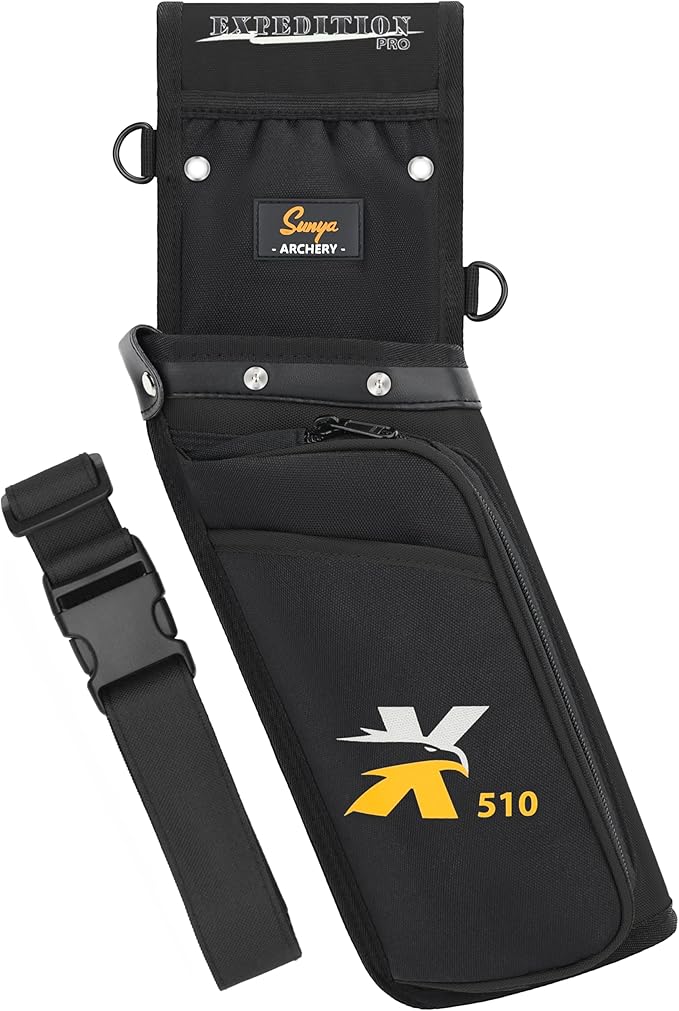 SUNYA X510 Field & Competition Hip Arrow Quiver | 3-Slot Noise-Free Archery Quiver with Sturdy Storage System (42x18cm)-StrideForce Fitness