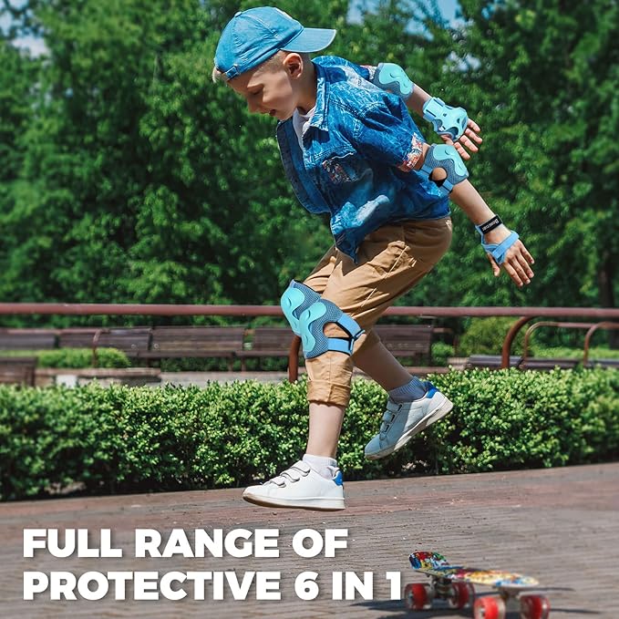 BOSONER Kids/Youth Knee Pad Elbow Pads Guards Protective Gear Set for Roller Skates Cycling BMX Bike Skateboard Inline Skatings Scooter Riding Sports-StrideForce Fitness