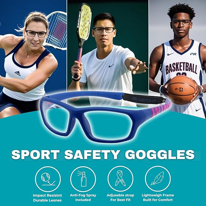 BLUE CUT Sports Protection Goggles, Anti-Fog Lenses Safety Glasses for Basketball, Pickleball and All Outdoor Sports-StrideForce Fitness