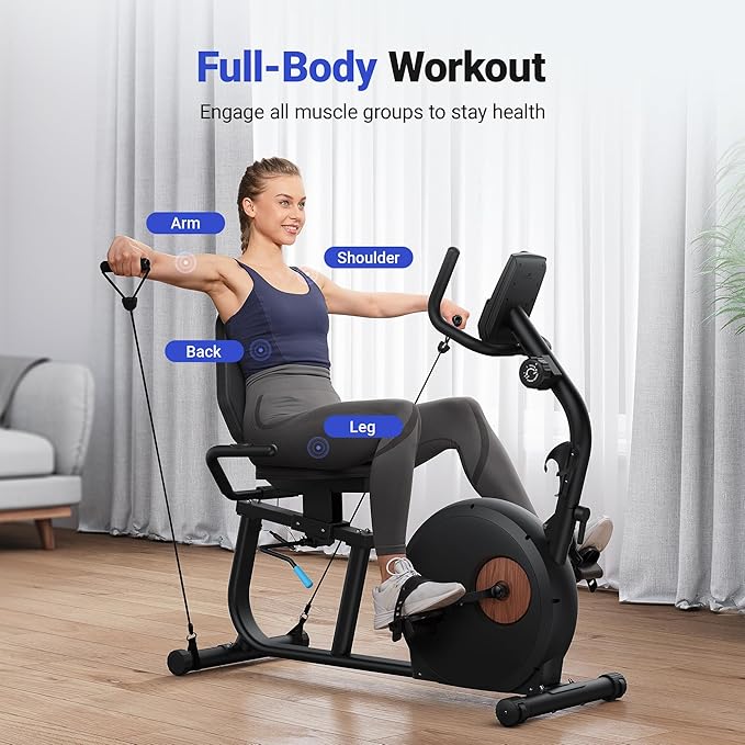 MERACH Recumbent Exercise Bike for Home with Smart Bluetooth and Exclusive App Connectivity, LCD, Heart Rate Handle, Magnetic Recumbent Bikes S08/S23-StrideForce Fitness