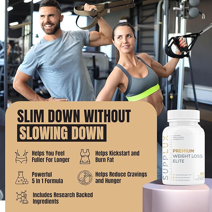 Premium Weight Loss Elite | Supports GLP-1 Pathway Function | Weight Loss Pills for Women, Fat Burner for Men | 5 Strategic Backed Ingredients | 3rd Party Tested Supplement - 60 Pills-StrideForce Fitness