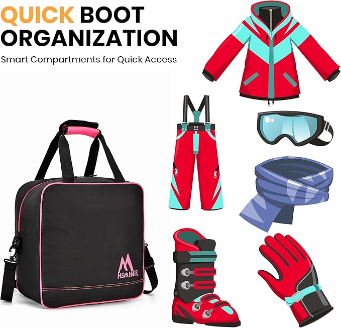 Ski Bag and Boot Bag Combo,Padded Ski Bag Set for Air Travel,Snow Ski Bags for Adults,Water- resistant Ski Boot Bag Fits for Skis Up to 200 CM and Boots Up To Size US13-StrideForce Fitness