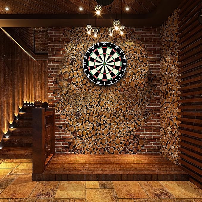 EVA Dartboard Surround Wall Protector, Sisal/Bristle Dartboard and 18g Steel Tip Darts Set Optional-StrideForce Fitness