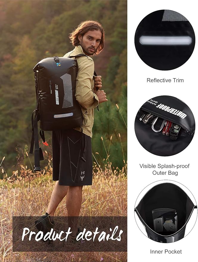 IDRYBAG Waterproof Backpack for Men 20L/30L/40L, Floating Dry Bag Kayak, Dry Backpack Hiking-StrideForce Fitness