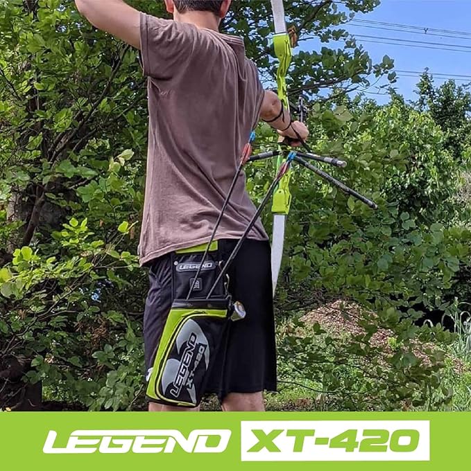 Legend XT420 Field Quiver - Left or Right-Handed Quiver Arrow Holder, Archery Quiver with 3 Arrow Tube, Durable Nylon Hip Quivers with Multiple Pockets for Archery Accessories, Score Card & Tools-StrideForce Fitness