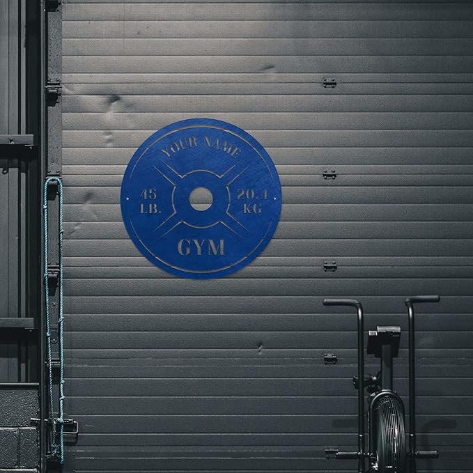 Personalized Home Gym LED Tin Metal Sign Multiple Sizes, Weight Lifting Exercise Workout Room Training Fitness Center Motivational Inspirational Quotes Decor Wall Art Hanging Accessories (07 LED)-StrideForce Fitness