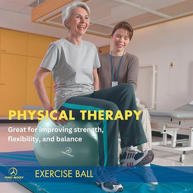 ProBody Pilates Yoga Ball - Fresh Colors Exercise Ball for Stability, Pregnancy, Workout & Physical Therapy-StrideForce Fitness