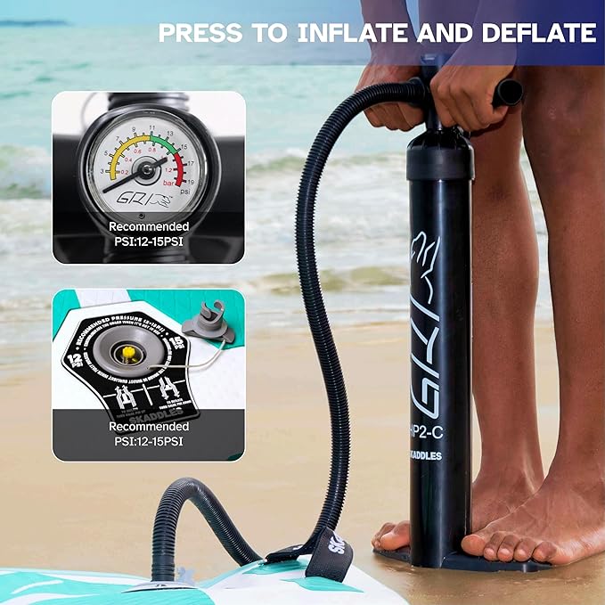 10’6’’ Portable Inflatable Stand Up Paddle Board (SUP) for Adults and Youth with Non-Slip Deck – Complete Accessories Kit, Perfect for Fishing, Yoga, Fitness & Family Fun-StrideForce Fitness