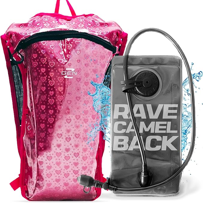 RAVERUNNER® Rave Hydropack - 2L Water Backpack for Raves, Festivals, Hiking, Running - Festival Hydration Pack for Hydration Backpack Rave-StrideForce Fitness